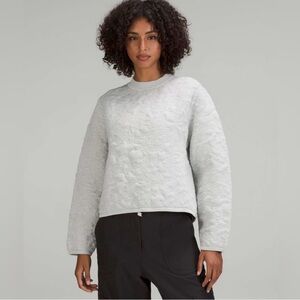 Lululemon Women's Jacquard Multi-Texture Crew Neck Sweater Size 0 Grey